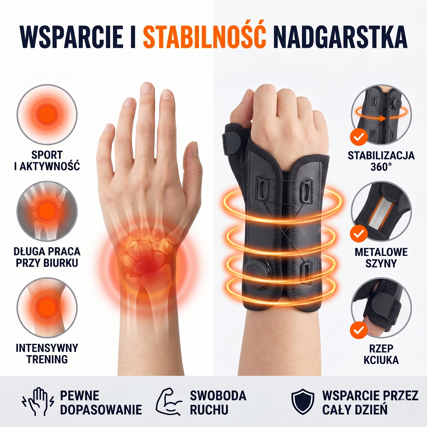 Wristex BOA™ - elastyczny stabilizator nadgrarstka